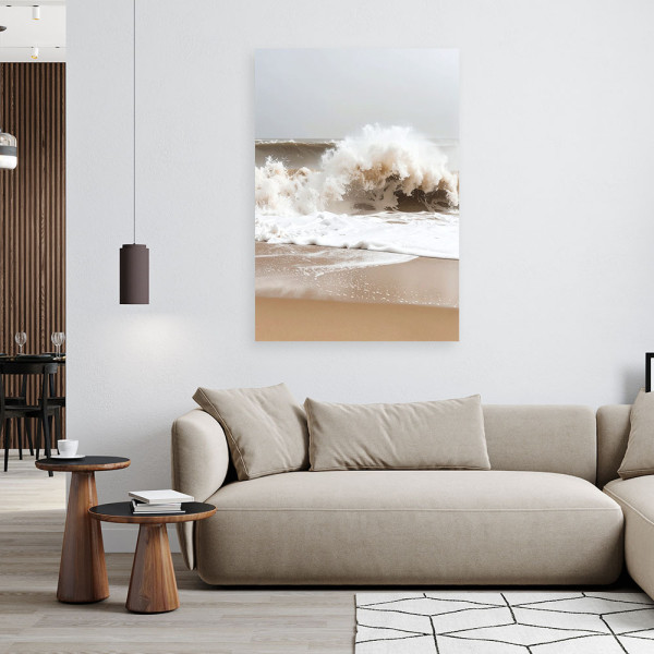 Obraz do salonu sypialni jadalni, Plaża morze wzburzone fale natura 20x30