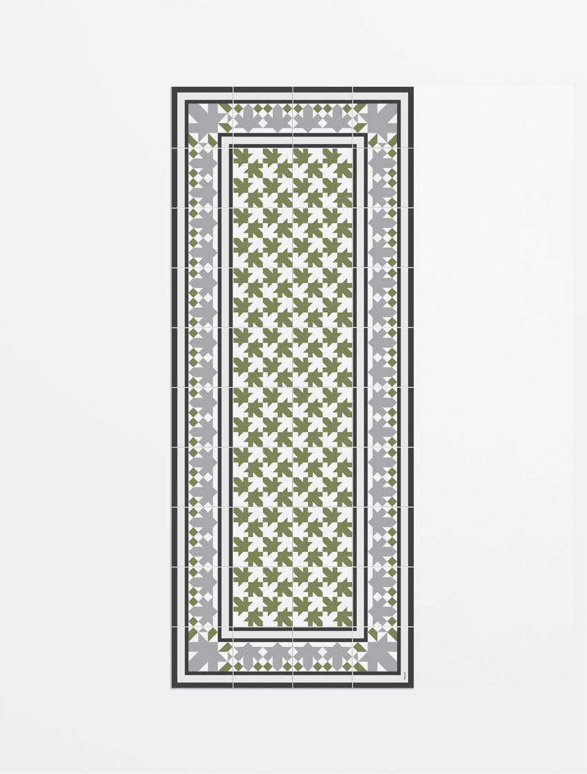 BARCELONE - Tapis en vinyle Petritxol vert 80x200