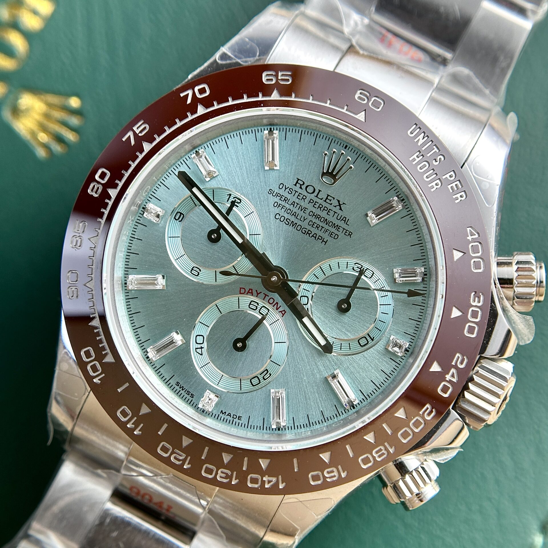 Rolex Daytona 116506 904L Steel Ice Blue Dial CZ Diamonds 40mm Oyster Super Clone