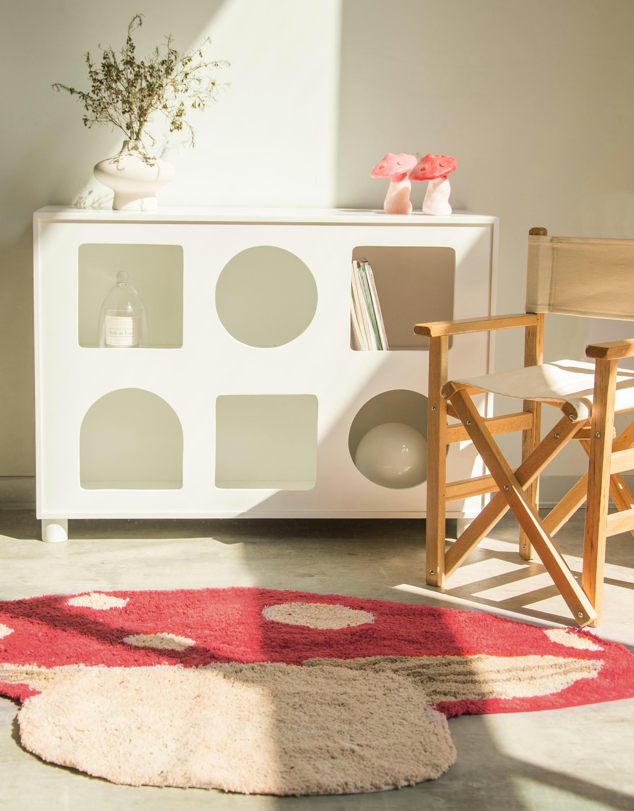 HAPPY TRIP - Tapis en coton en forme de champignon 80x120