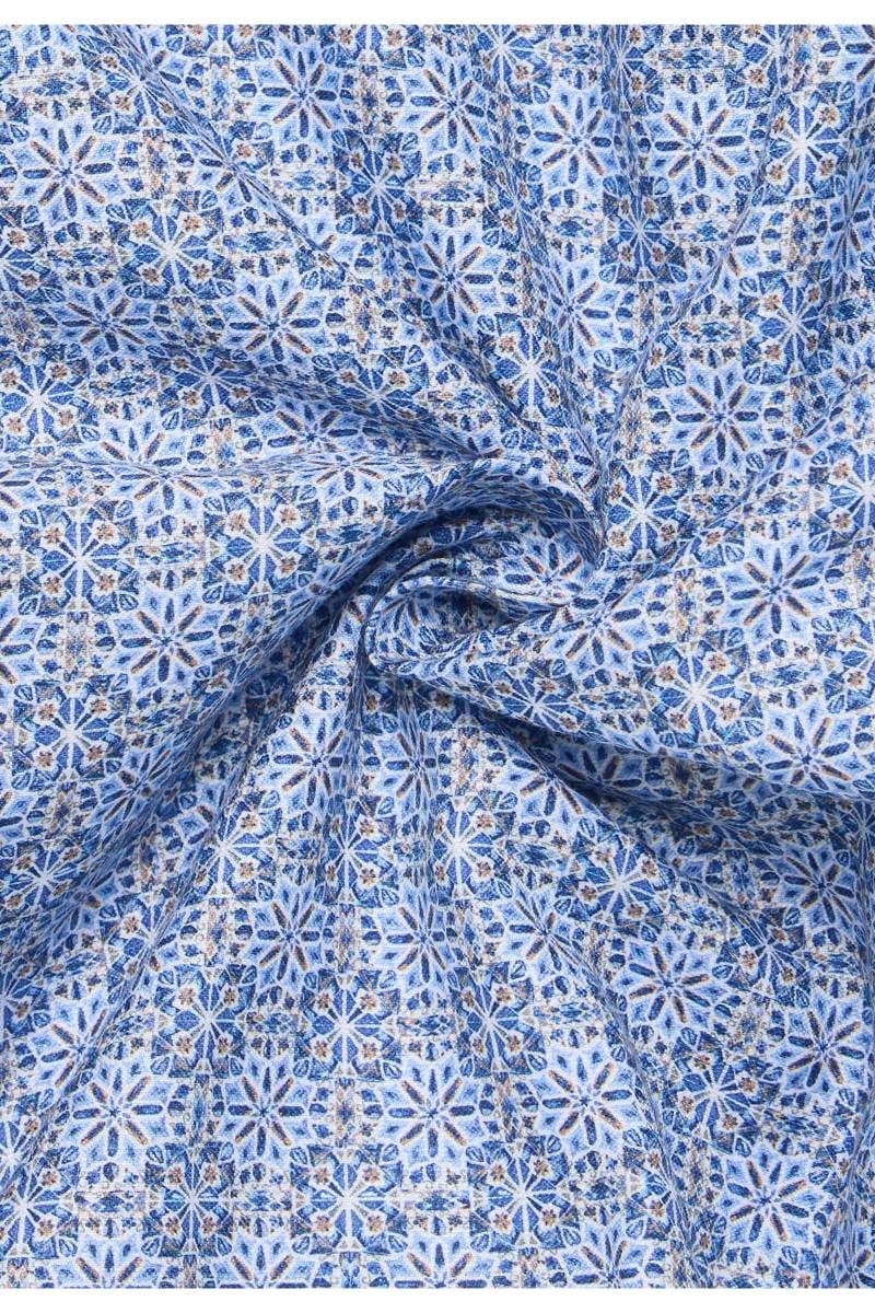 ETERNA 1863 Modern Fit Leinenhemd blau, Bedruckt