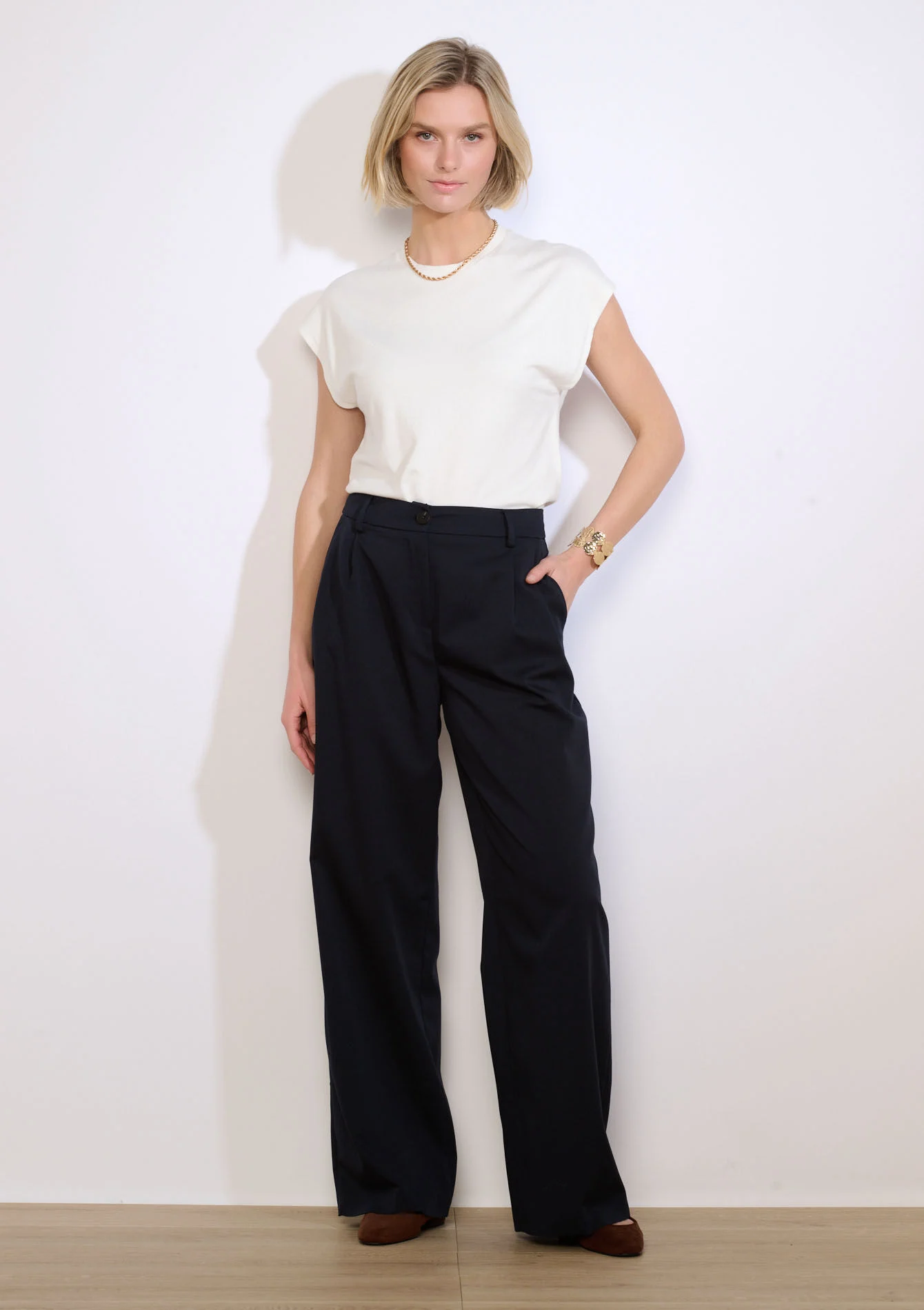 Plooitaille broek met XL fit