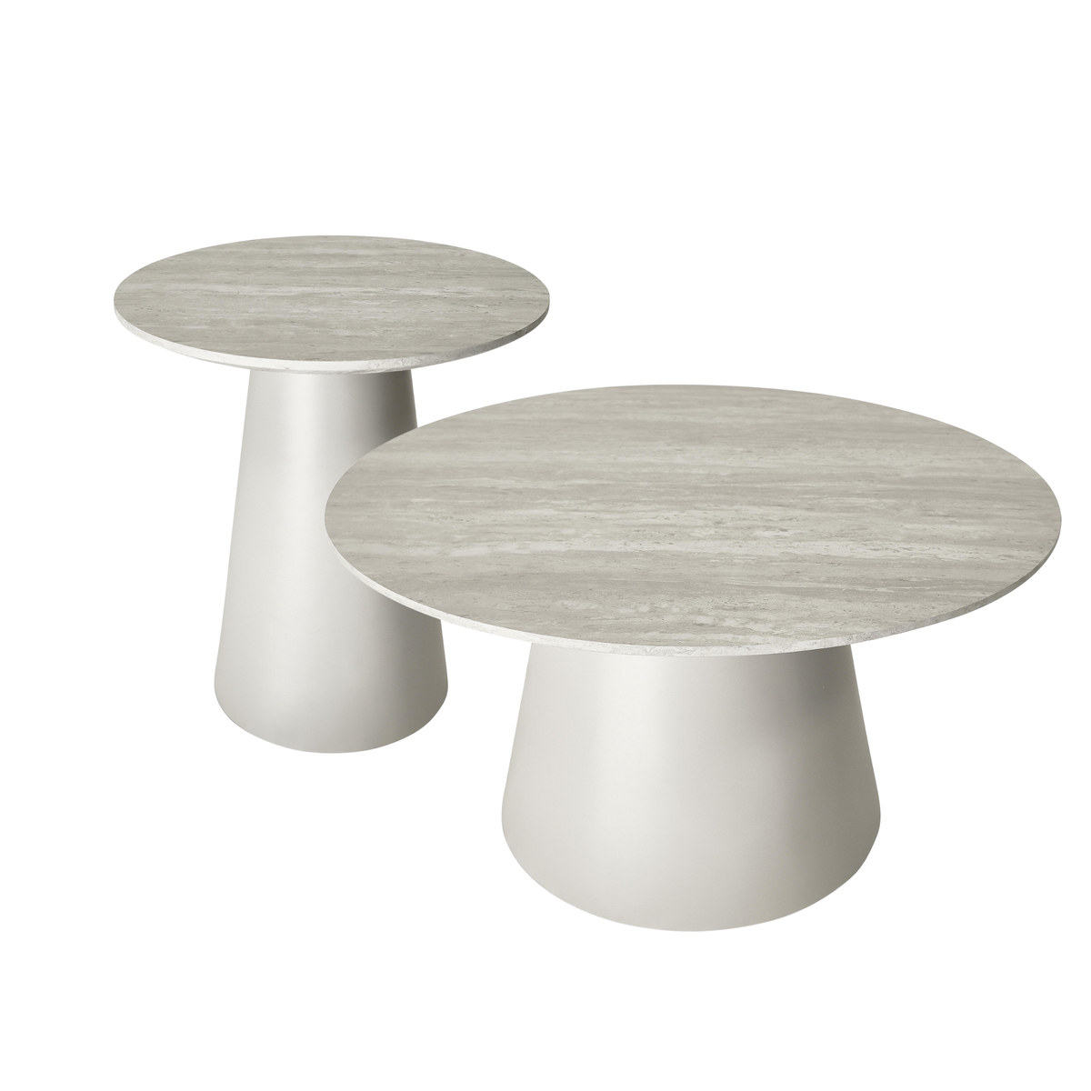 Furnhouse salontafel set Tango - Lichtgrijs - Ø 45/80 cm