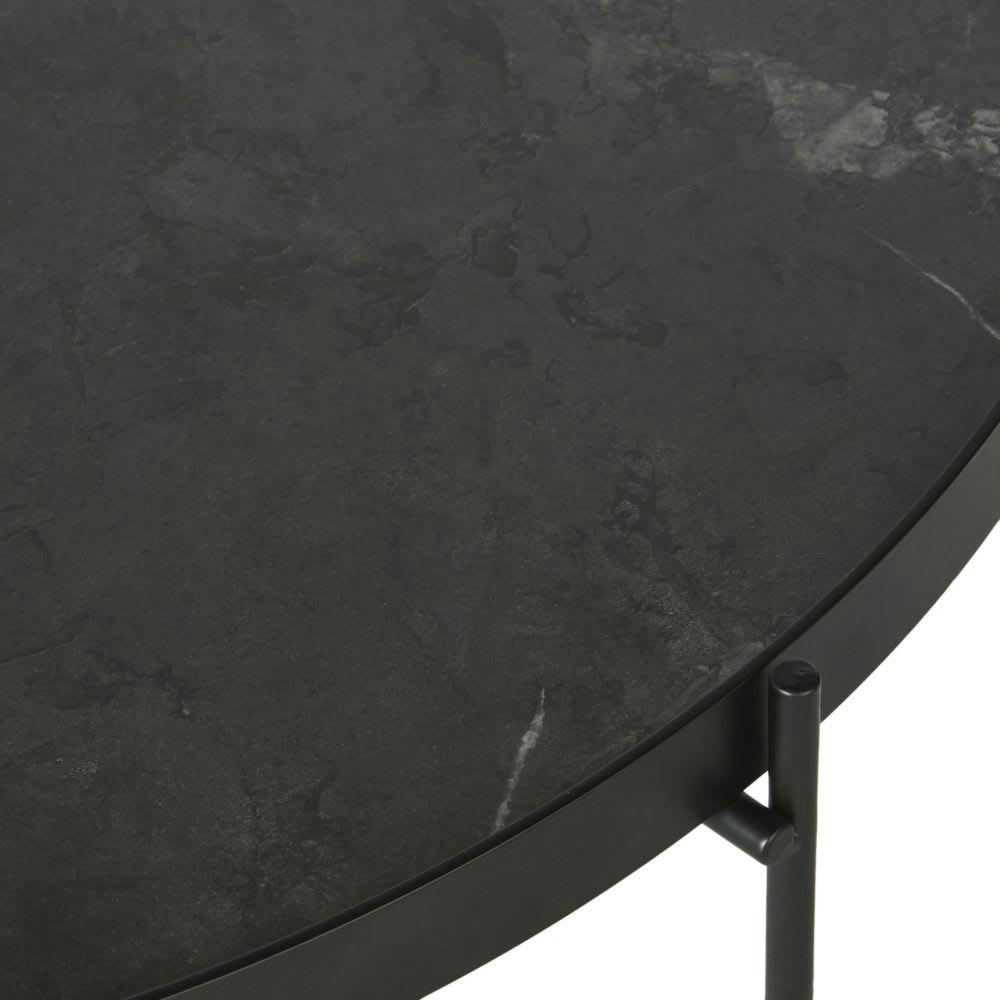 Cruzzo - Table basse ronde effet marbre noir