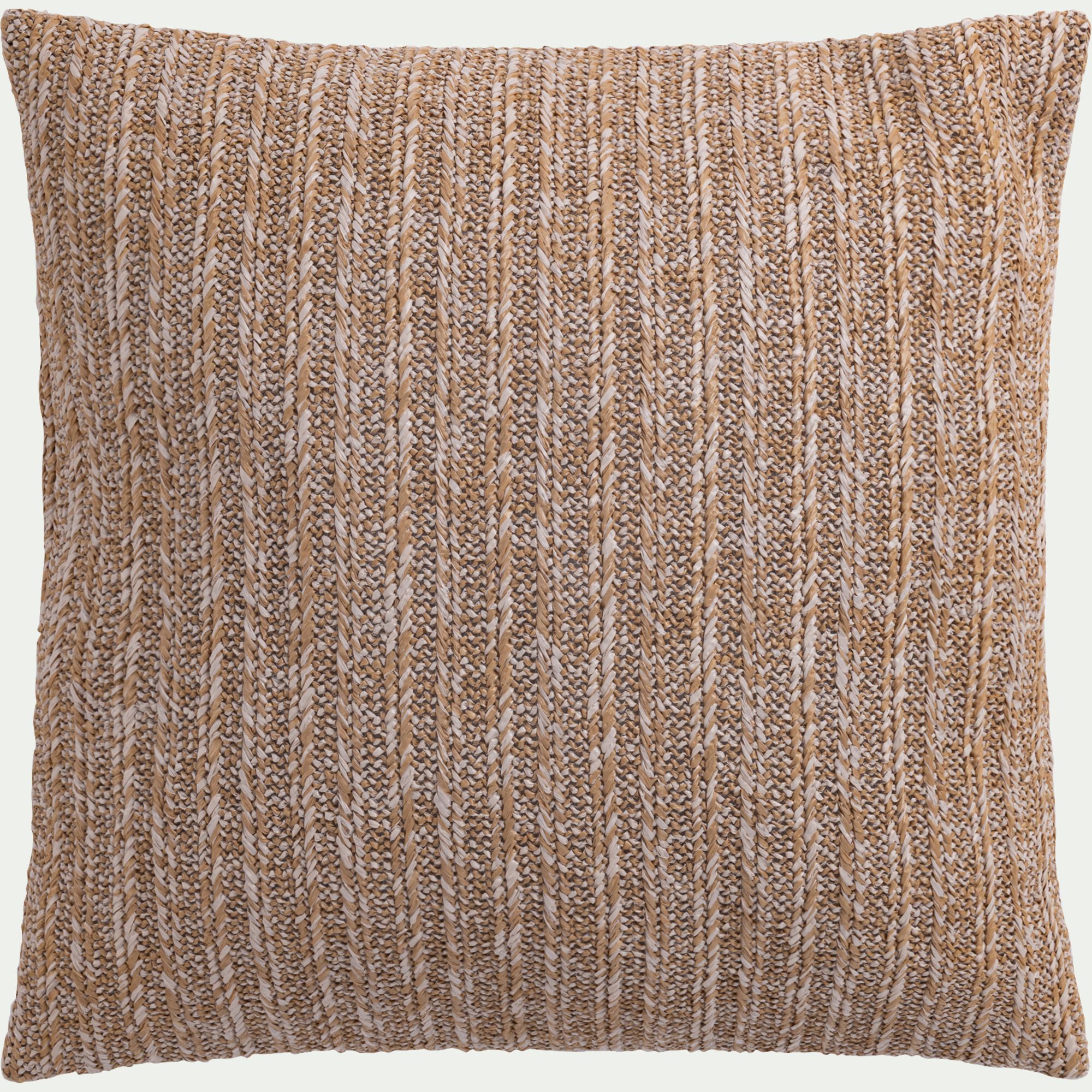 LEHRIA - Coussin de jardin à rayure 45x45cm - naturel
