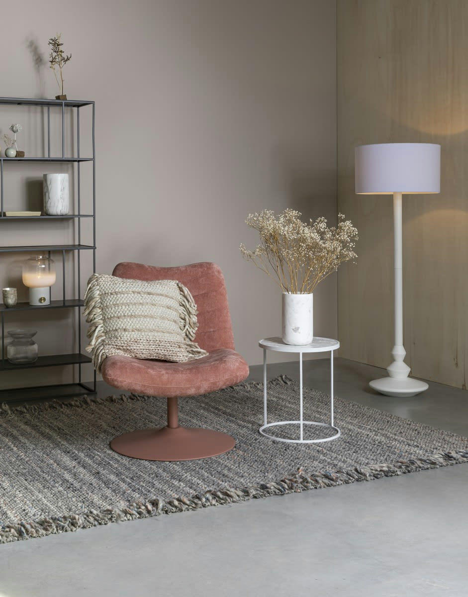 BUBBA - Fauteuil lounge en velours Rose
