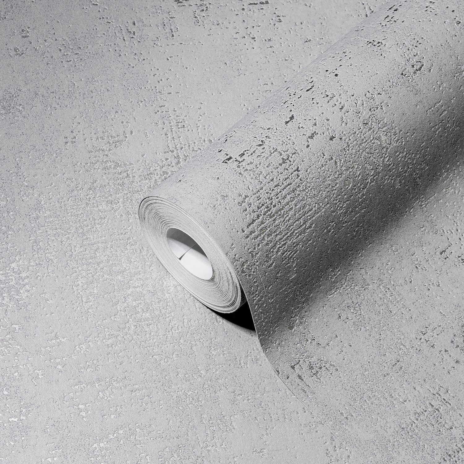 A.S. Création behang met structuur grijs en zilver - 53 cm x 10.05 m - AS-388323