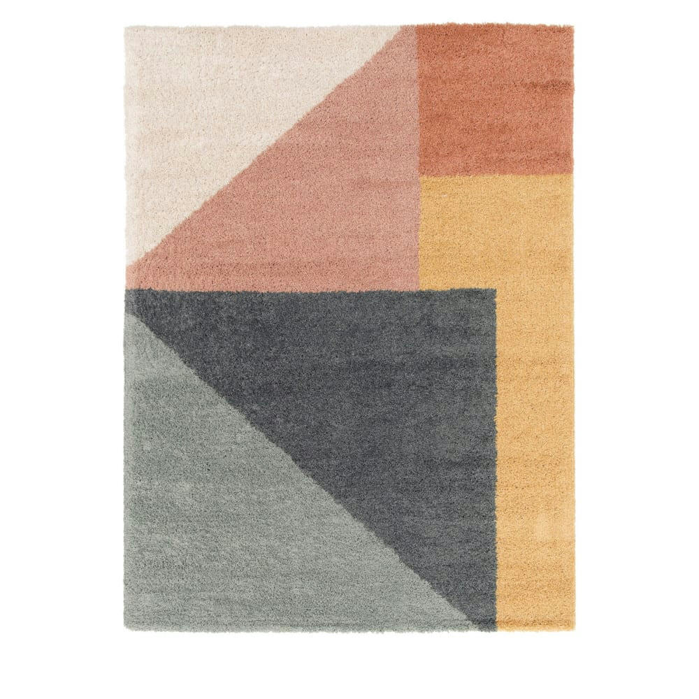 RAPH - Tapis contemporain à motif géométrique multicolore 120x170 cm