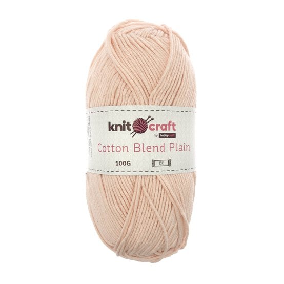 Knitcraft Pale Peach Cotton Blend Plain DK Yarn 100g