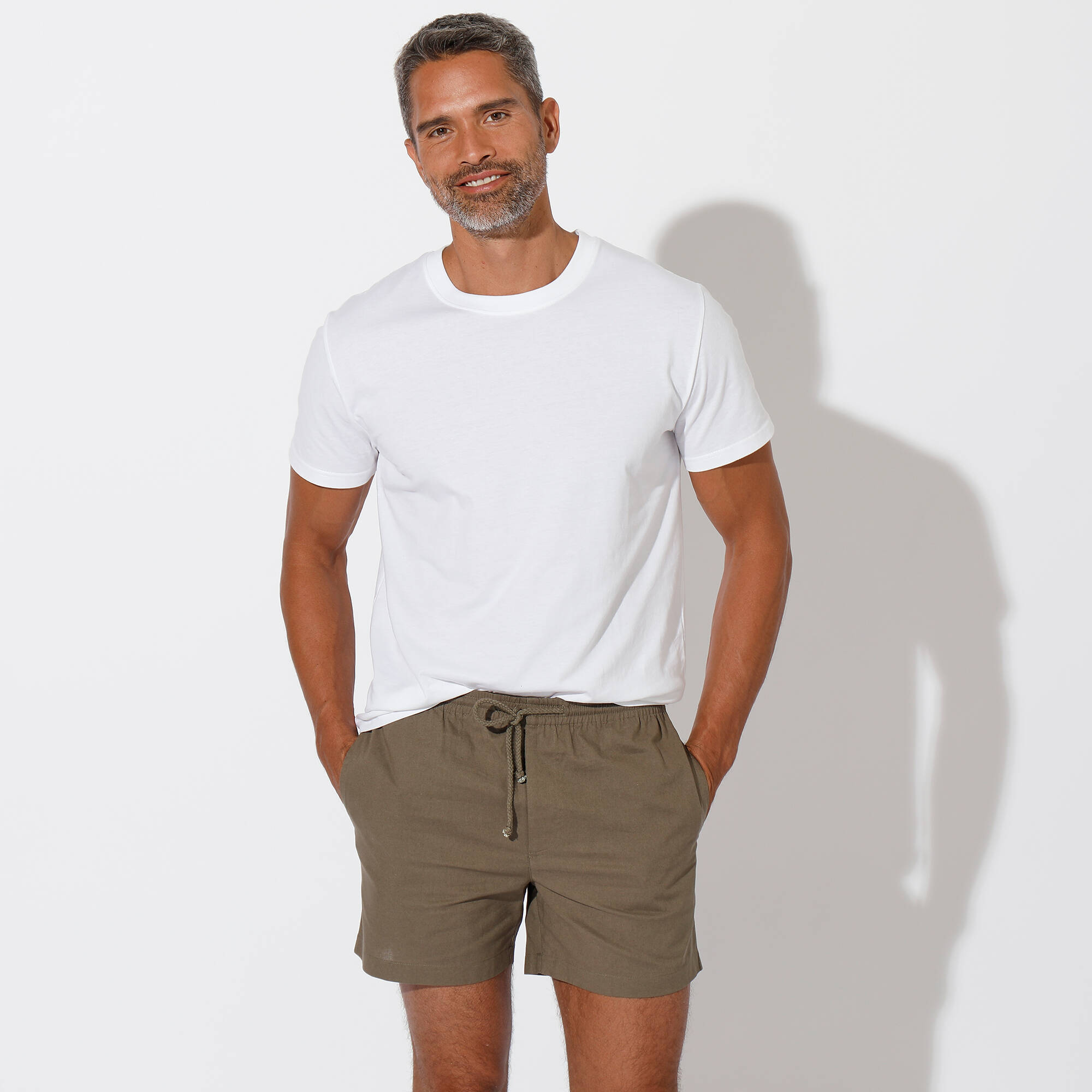 Short toile ceinture élastiquée