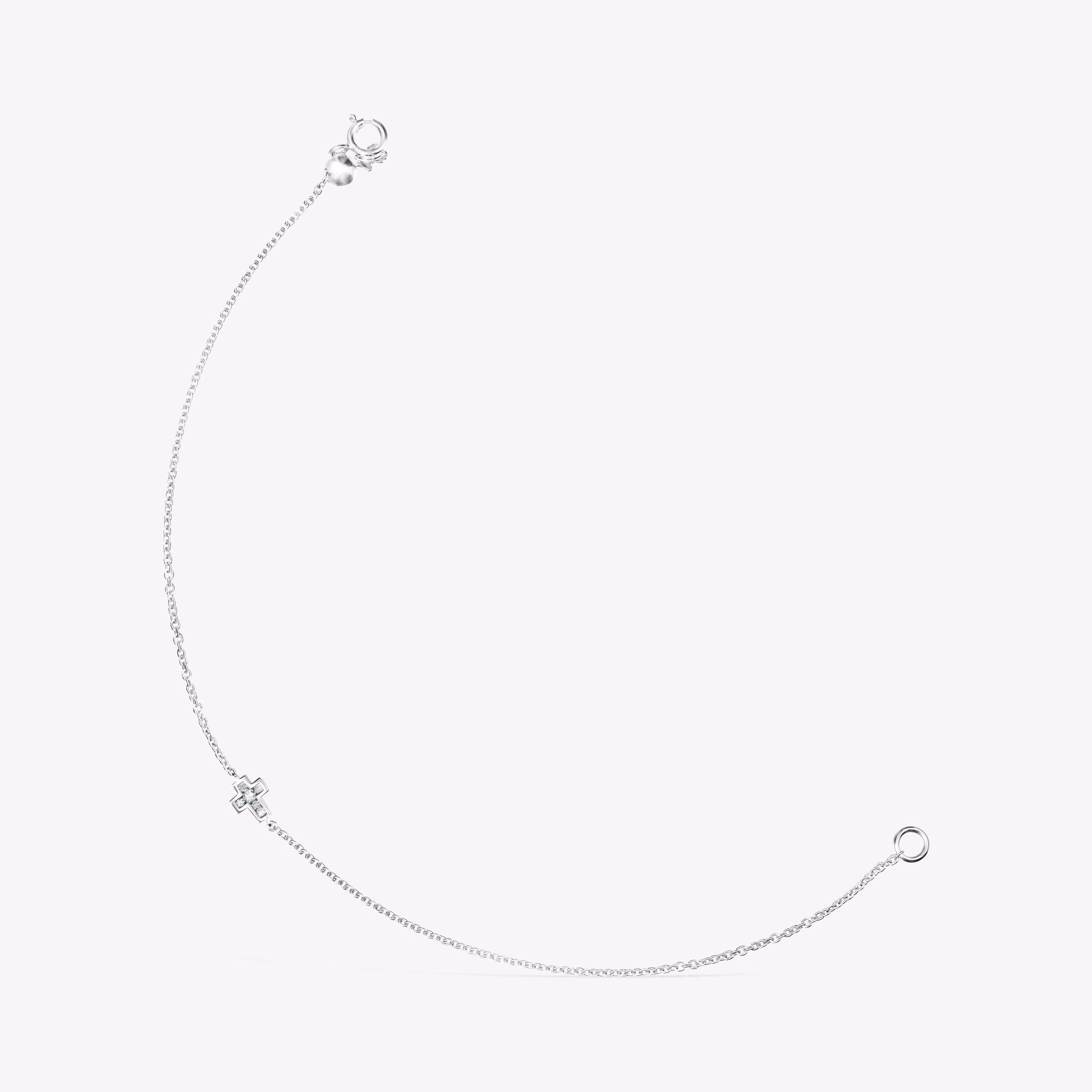 Pulsera cruz de oro blanco y diamantes Les Classiques