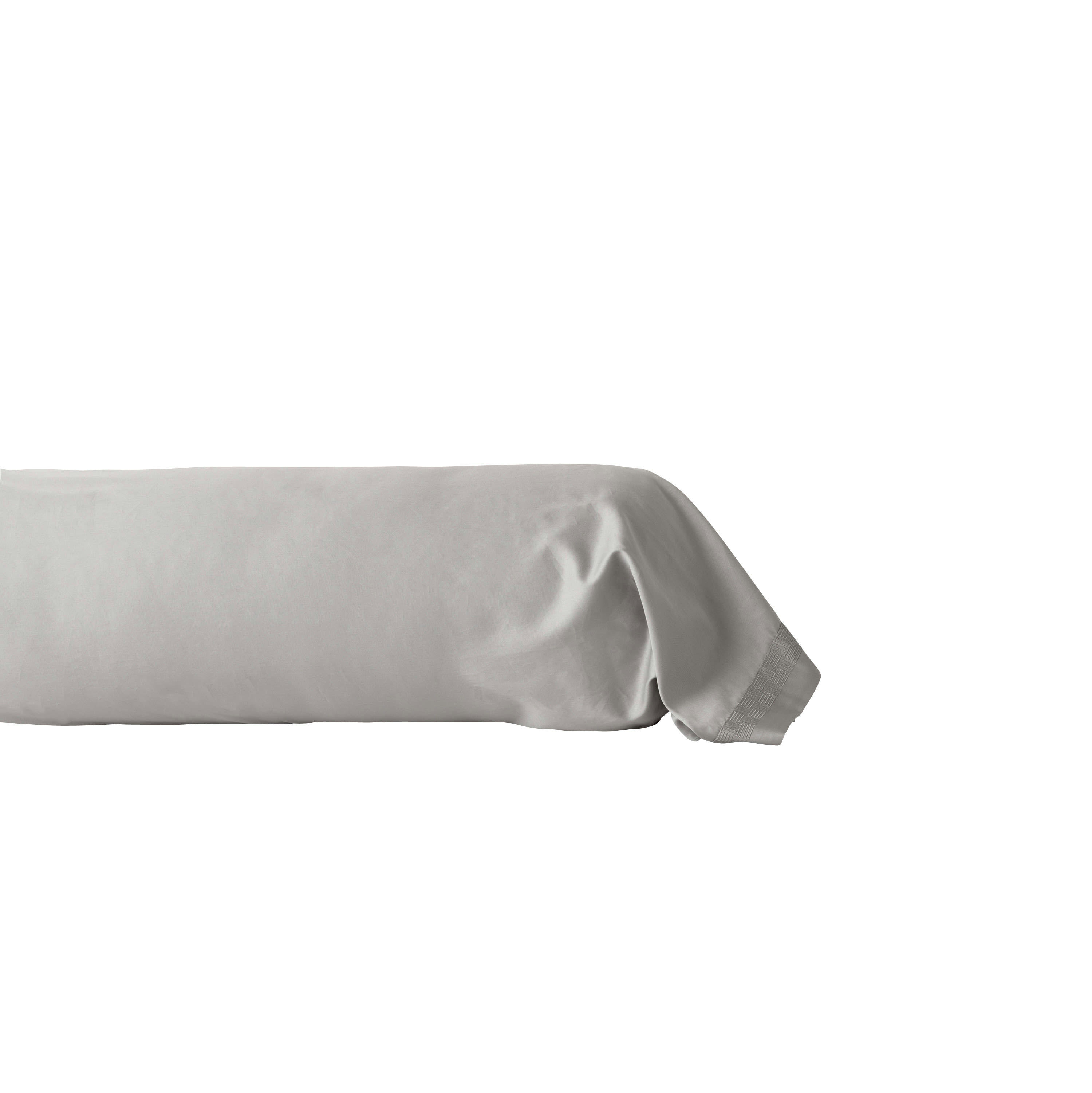 TITANE - Taie de traversin Imprimé brodé gris 220 x 45 cm