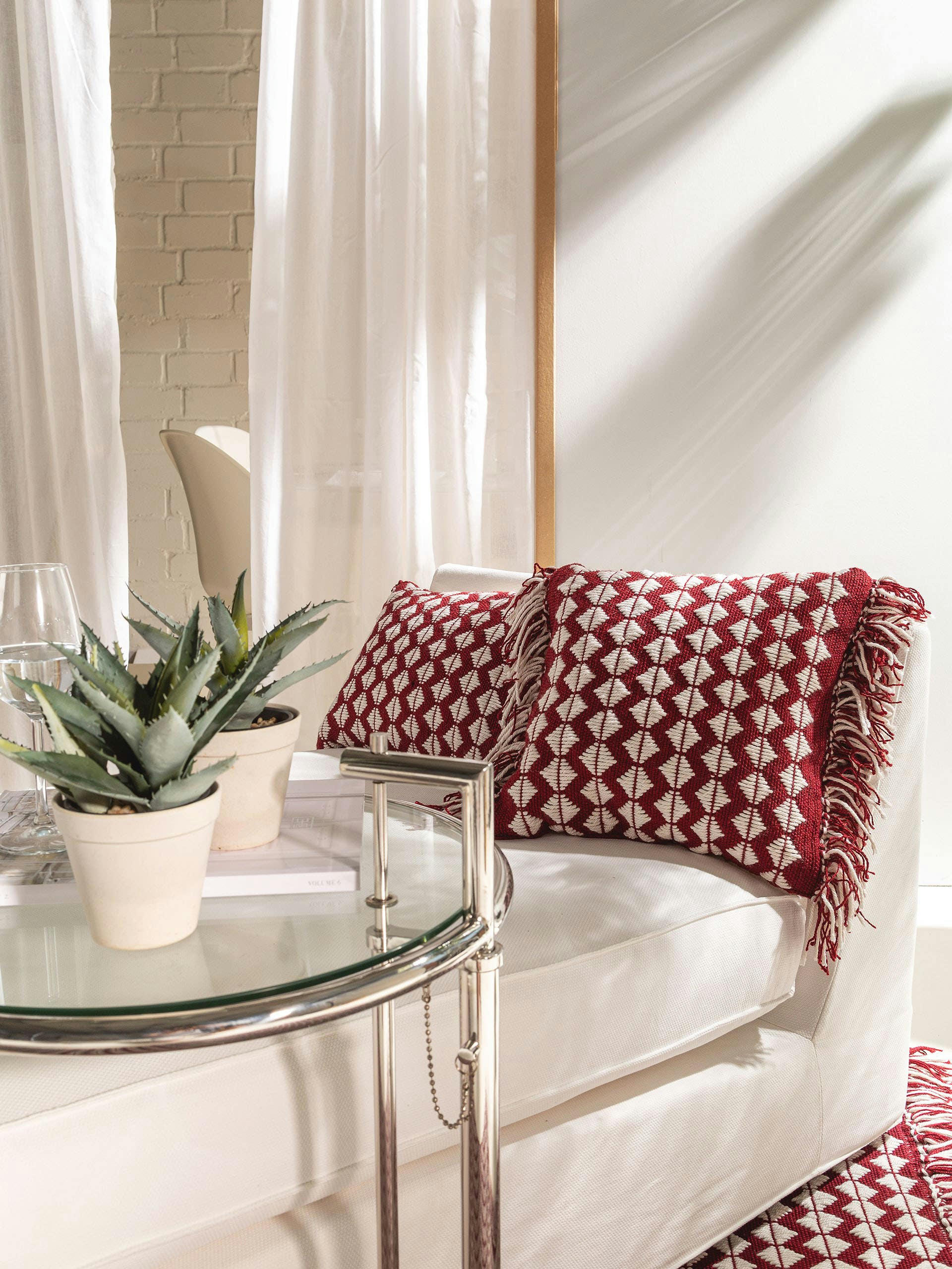 MORTY - Coussin d'intérieur et d'extérieur rouge 40x40