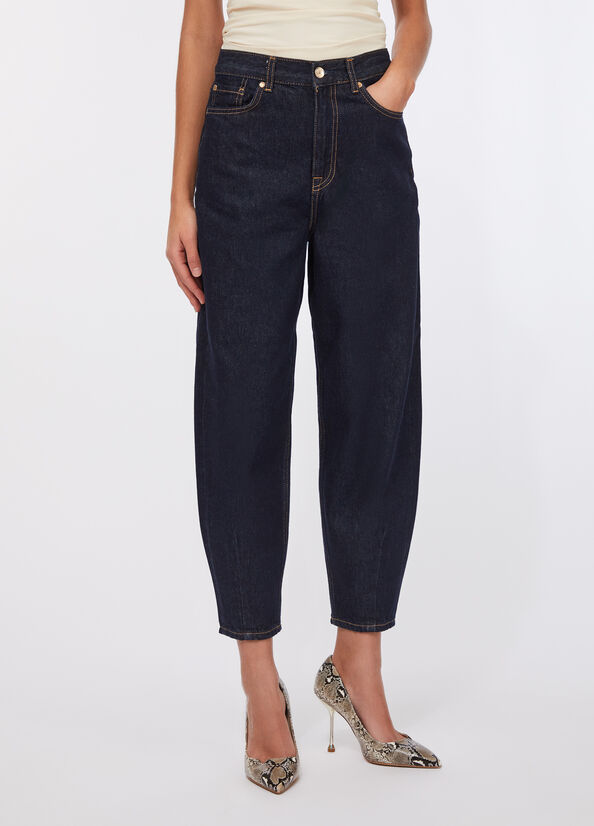 Jeans cropped a vita alta