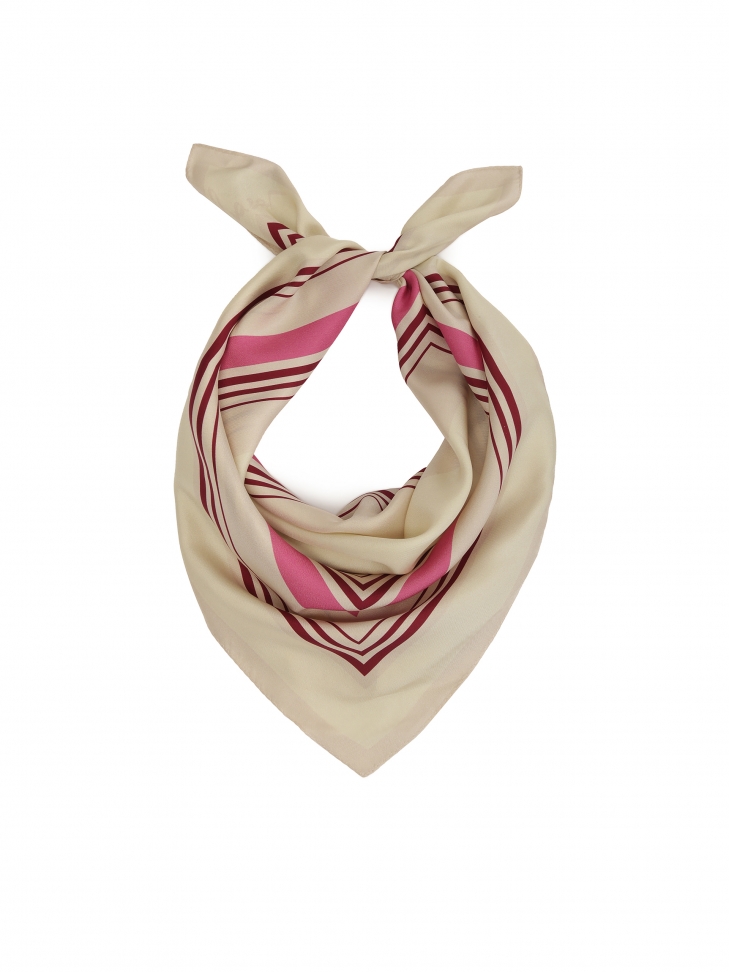 Beige and pink silk scarf