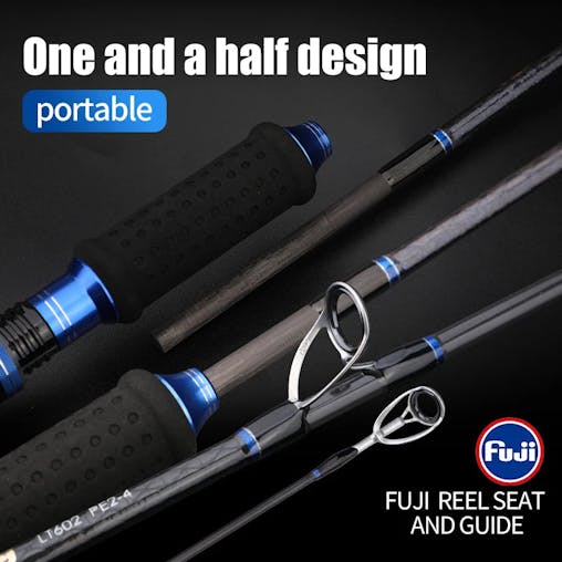 NNEOBA 2-Section Carbon Fiber Fast Jigging Rod PE2-4 Spinning Rod Black