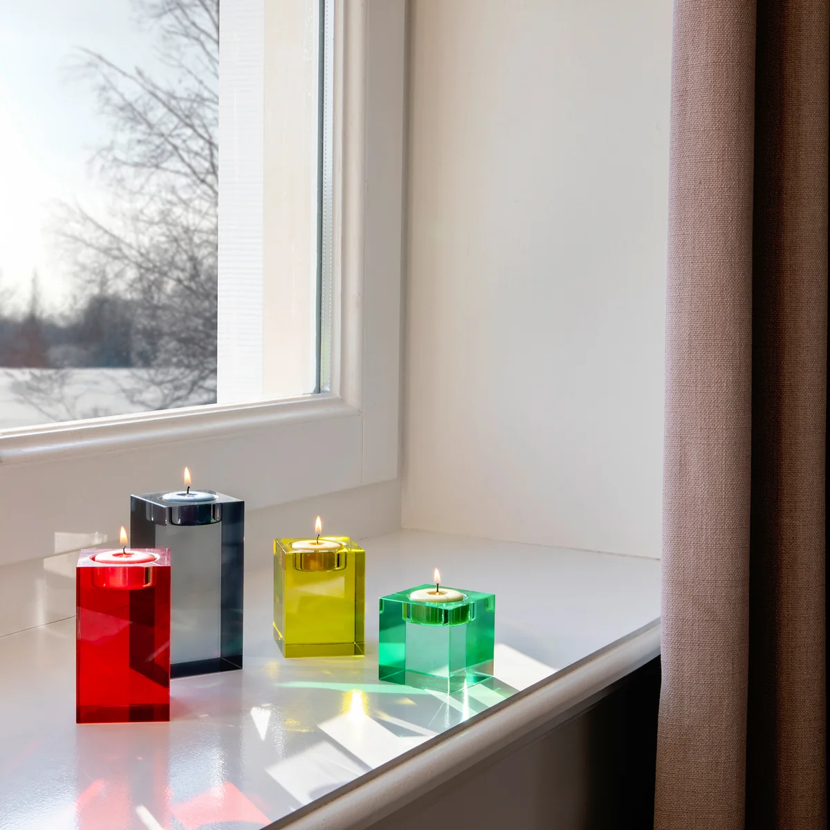 Remember - Glasblock-Kerzenhalter, Vela (4er-Set)