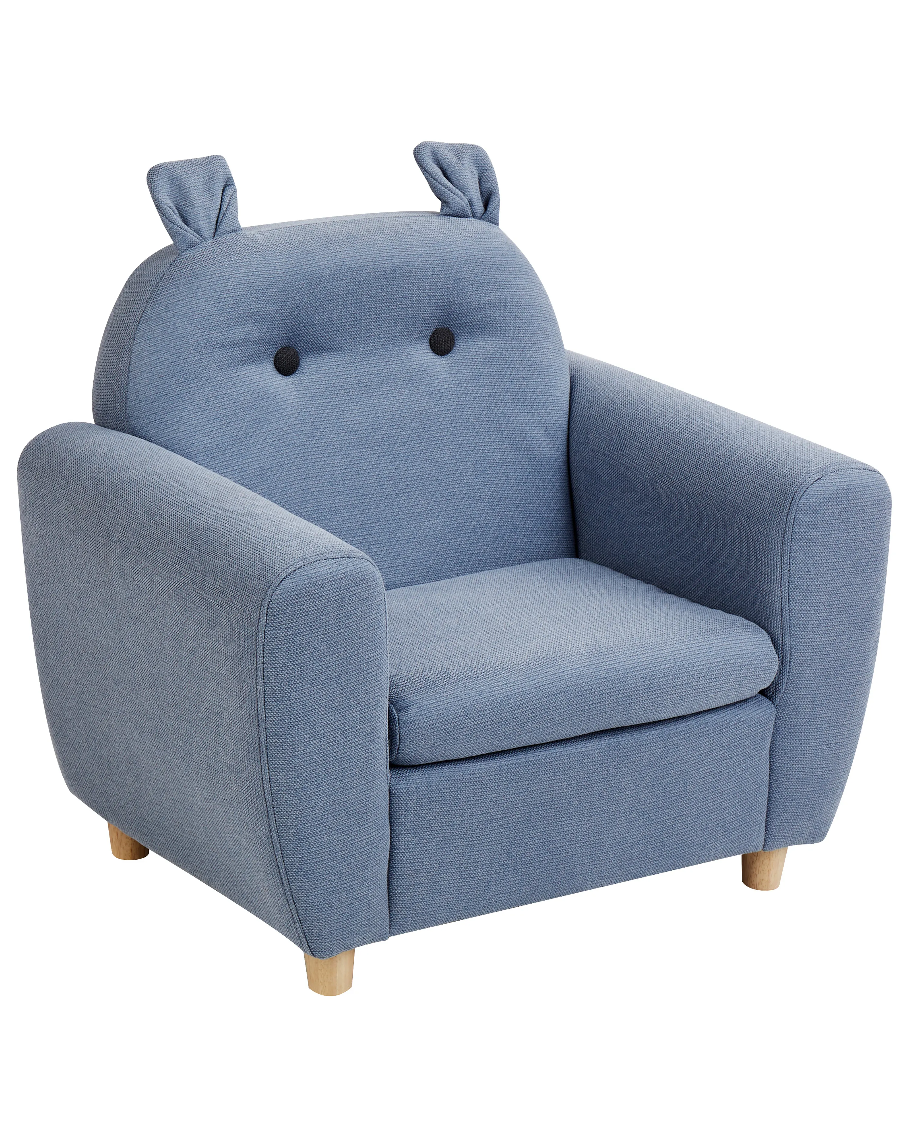 Kids Armchair Hippo MARIBO Fabric Blue