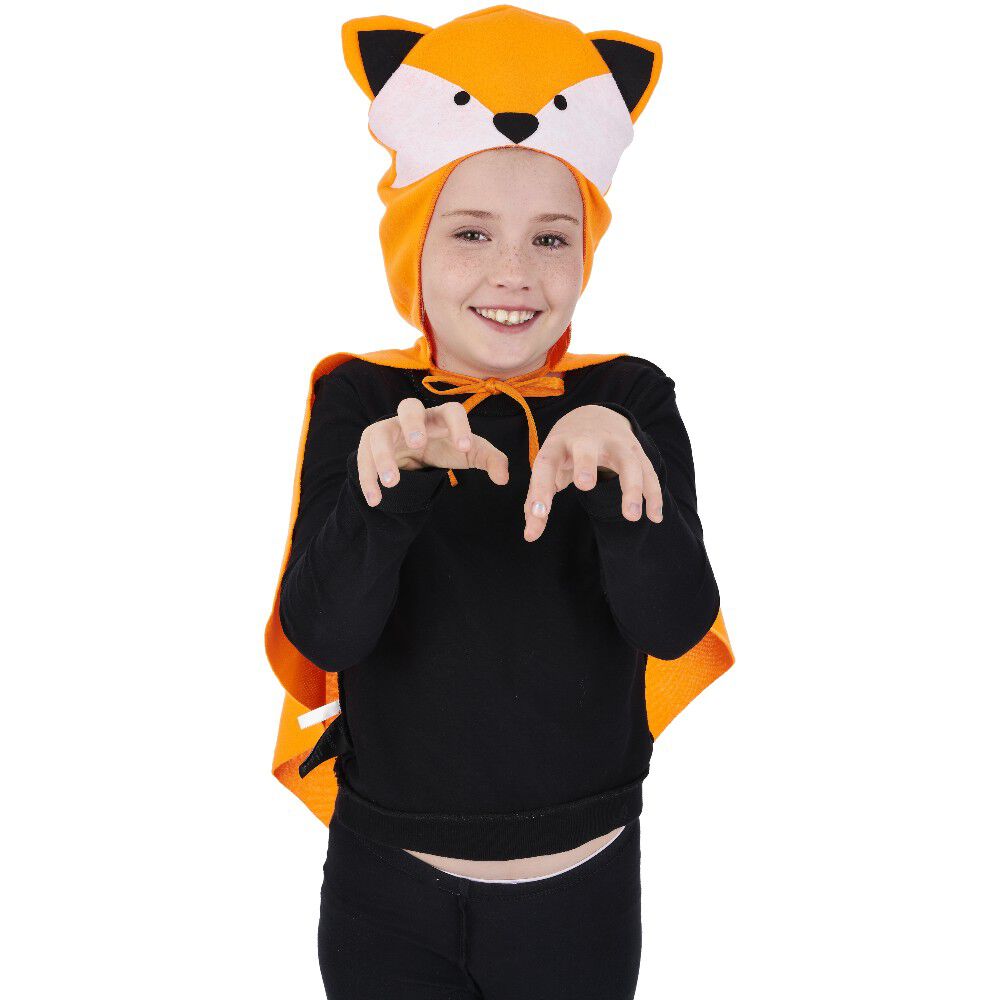 Déguisement enfant renard cape avec capuche oreilles