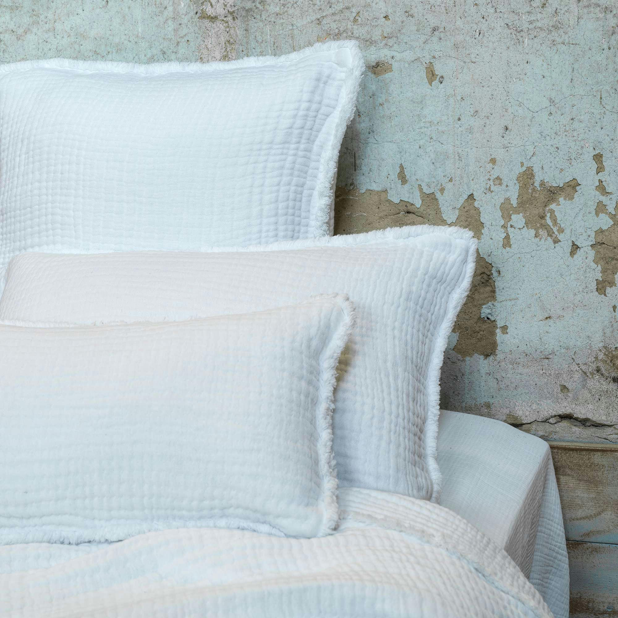 IBIZA - Dessus de lit en gaze de coton blanc 260X270 CM