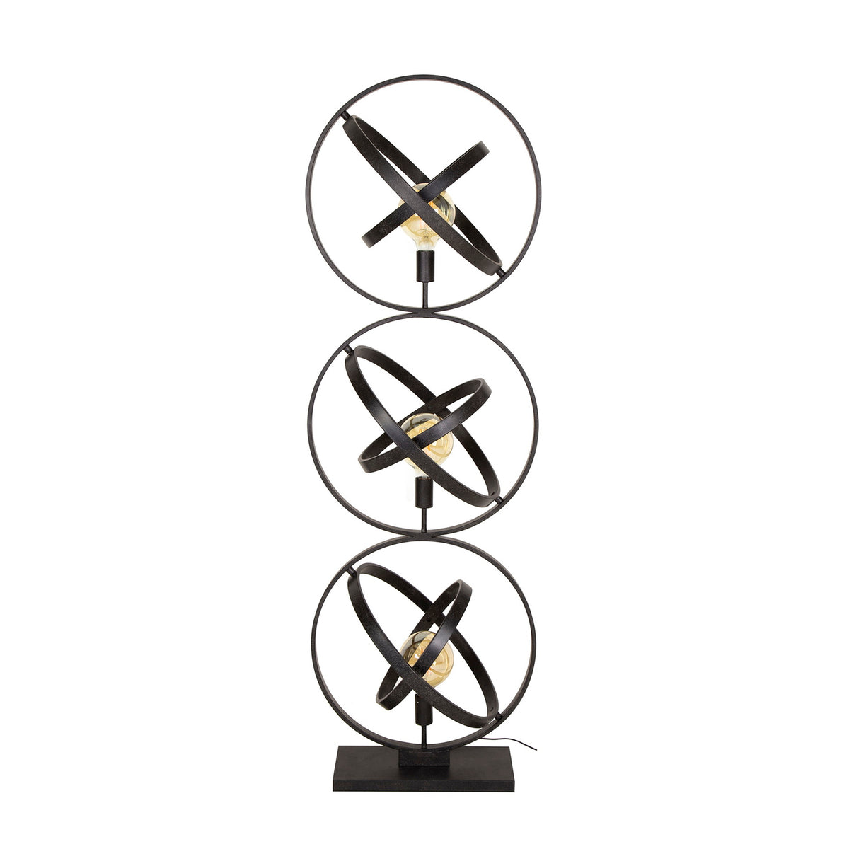 Giga Meubel Vloerlamp Galaxy - Zwart Metaal - 3-Lichts - 50x45x155cm