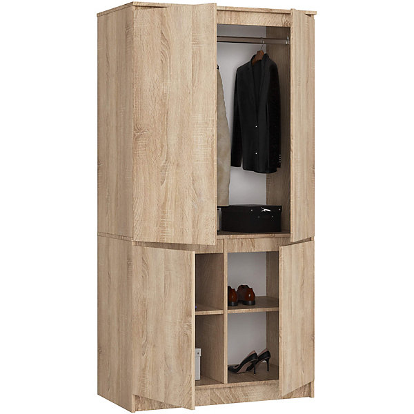 Armoire AKORD S90 Chêne Sonoma 90 cm 4 portes façade Chêne Sonoma 4 étagères 90x51x180 cm
