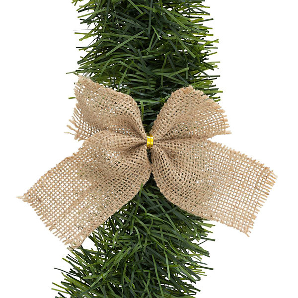 Guirlande de Noël boa vert nœuds en jute 100x4x2.7m - Atmosphera