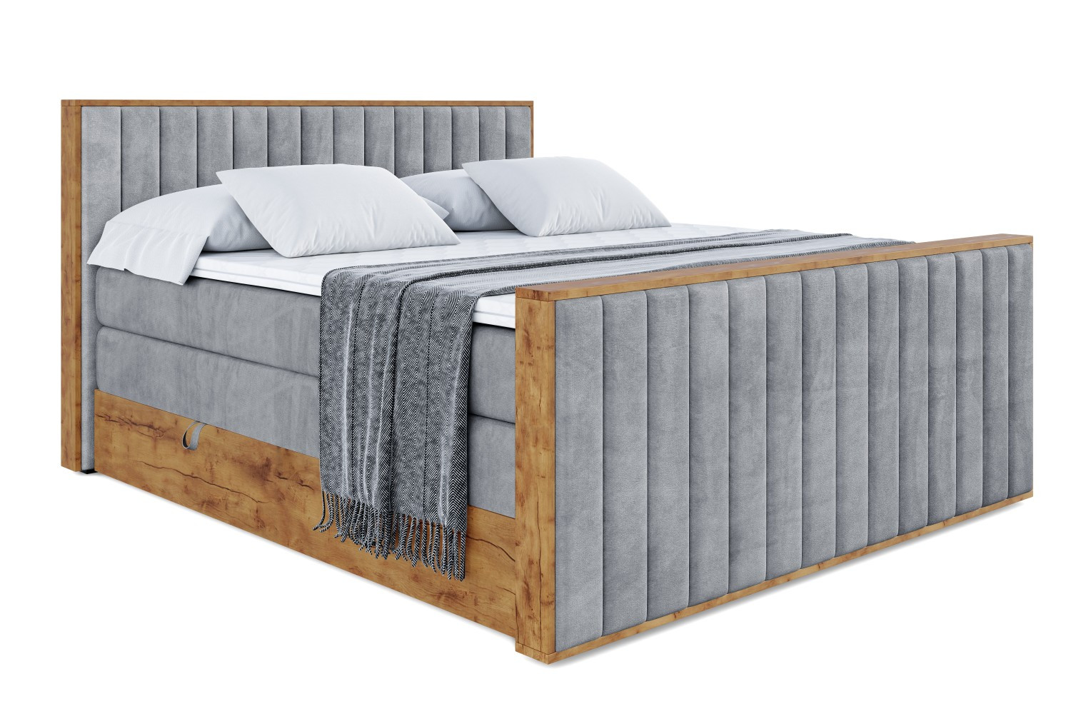 Łóżko kontynentalne z pojemnikiem i materacem H3|H4 LOLLI4-Z KING 120x200cm