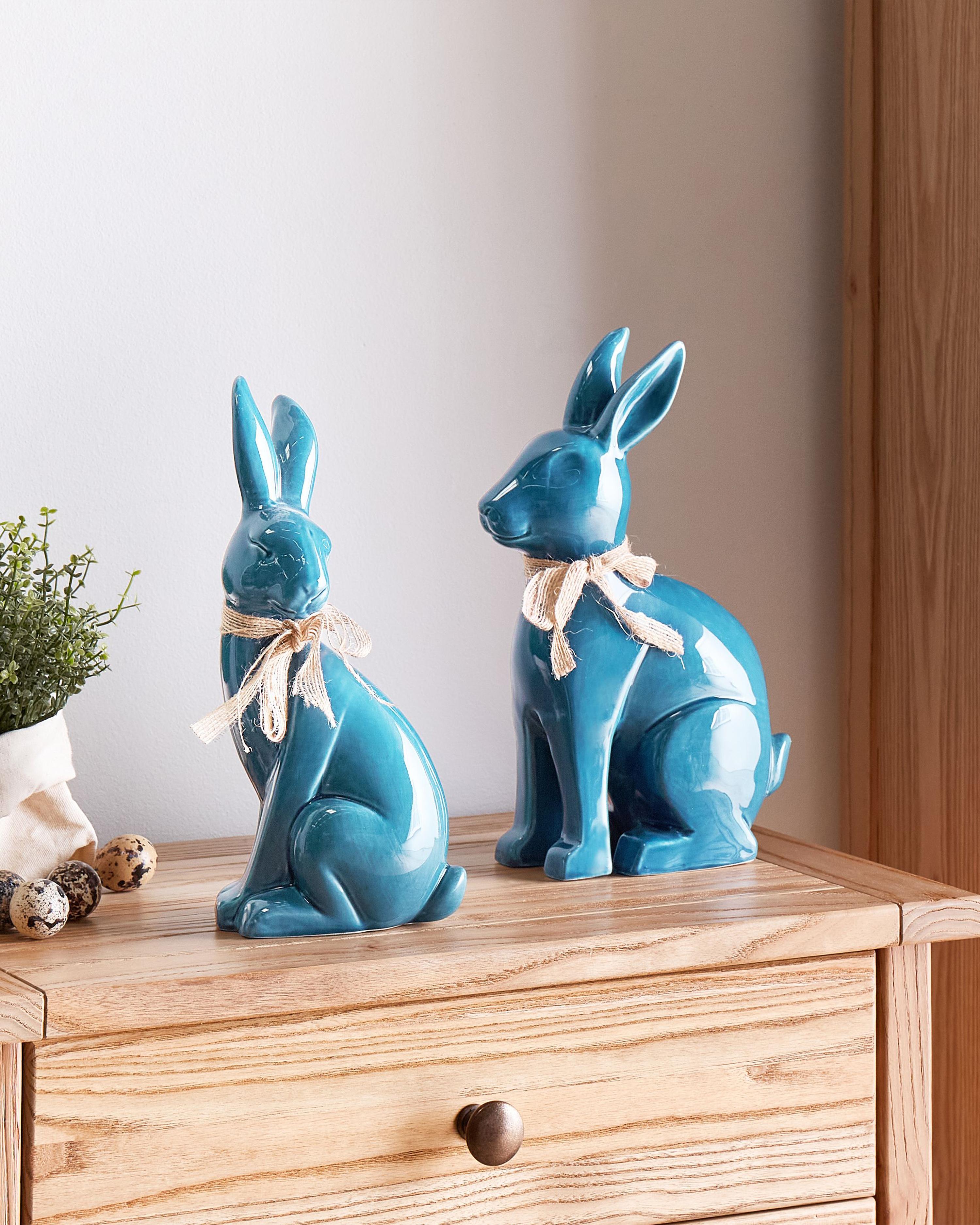 Figurine Rabbit JAMBLES Ceramic Blue