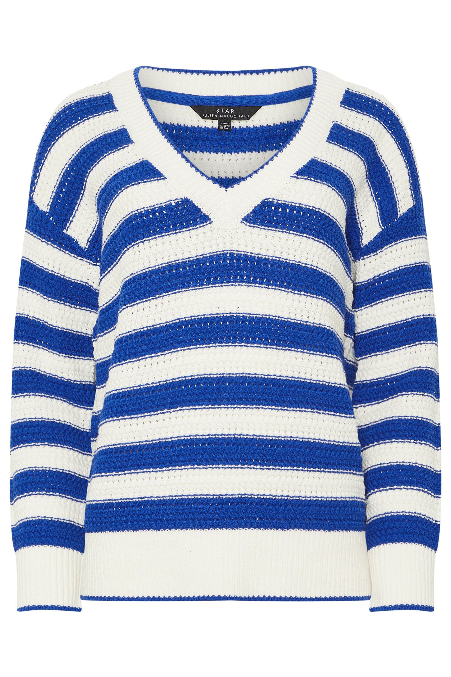 Star by Julien Macdonald Knitted Stripe V-Neckline Jumper