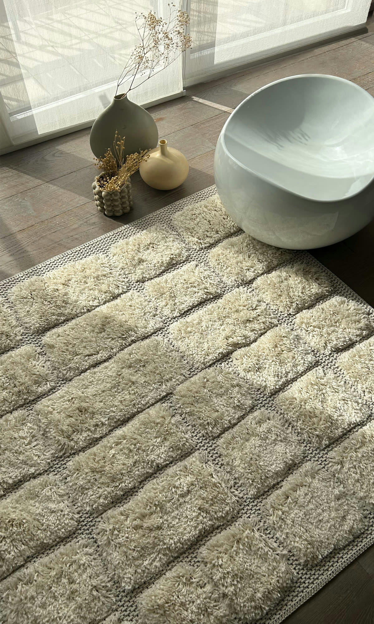 HILLY - Tapis contemporain high and low 160x230, OEKO-TEX®