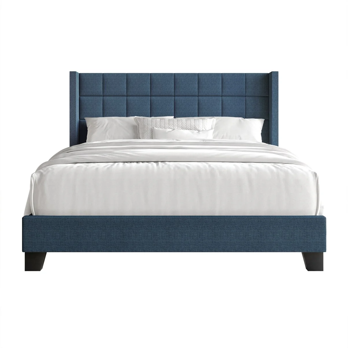 CraftPorch Wingback Linen Upholstered Panel Bed