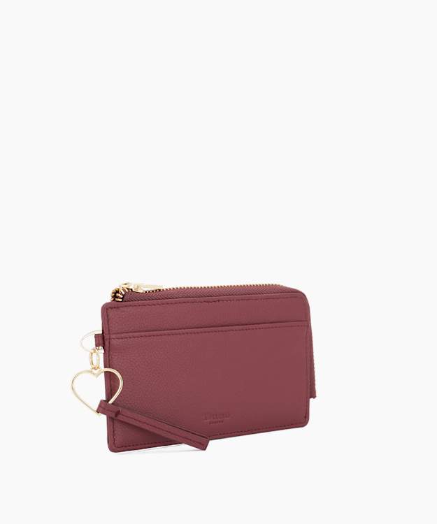 Keeping Burgundy - Leather Zip-Up Card Holder