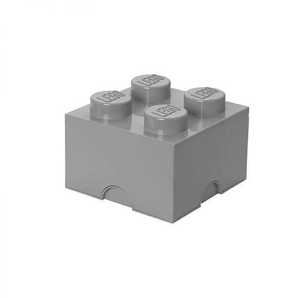 Brique de rangement Lego 4 tenons 5,7 litres - Gris