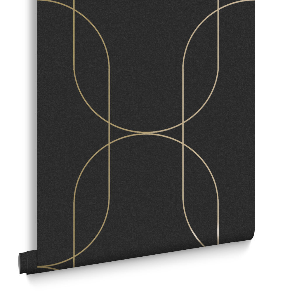 Graham & Brown Vliesbehang - Palais Dark Grey & Gold - 10mx53cm