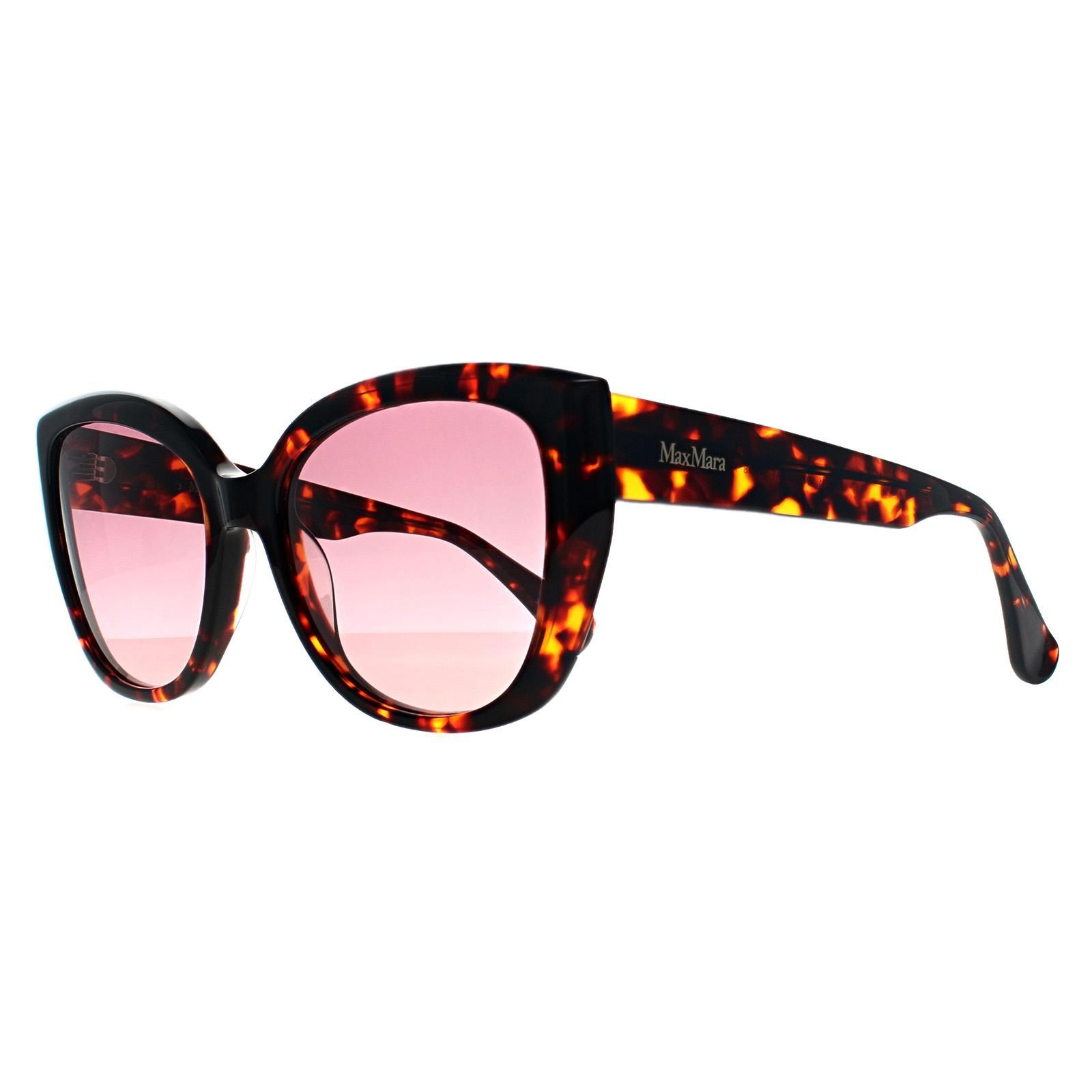 Max Mara Cat Eye Red Havana Bordeaux Gradient MM0040 Logo 11