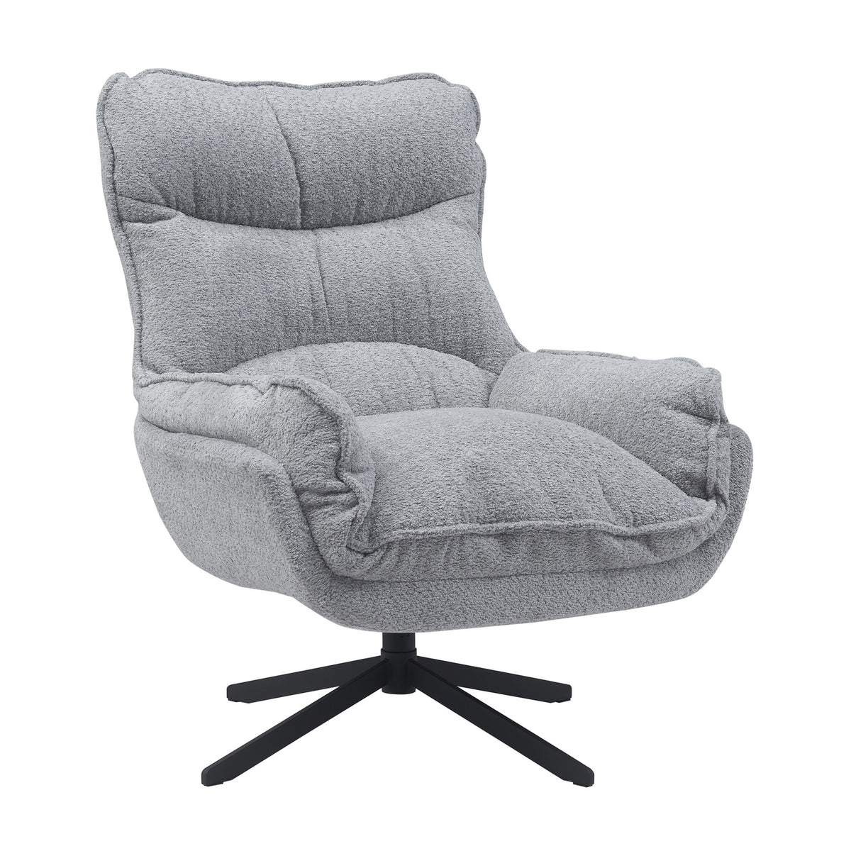 StarFurn Fauteuil Vera - Lichtgrijs Stof - Draaibaar - 82x95x96,5cm