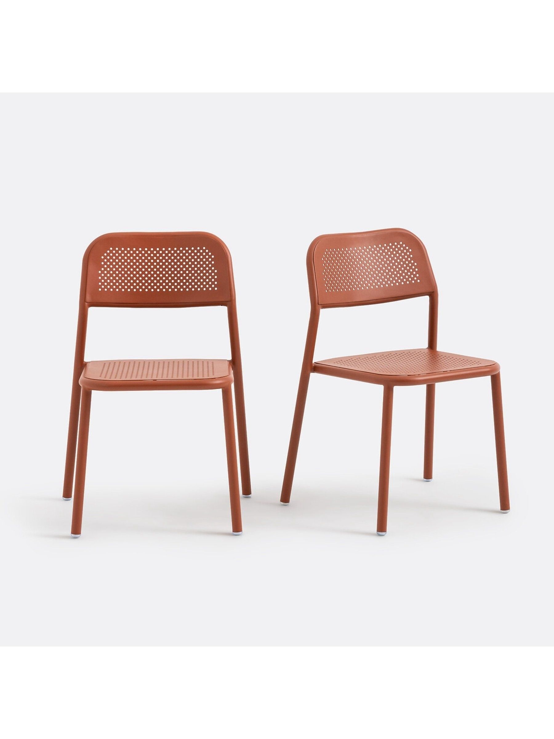 La Redoute Intérieurs Set of 2 Terracotta Lyona Aluminium Garden Chairs