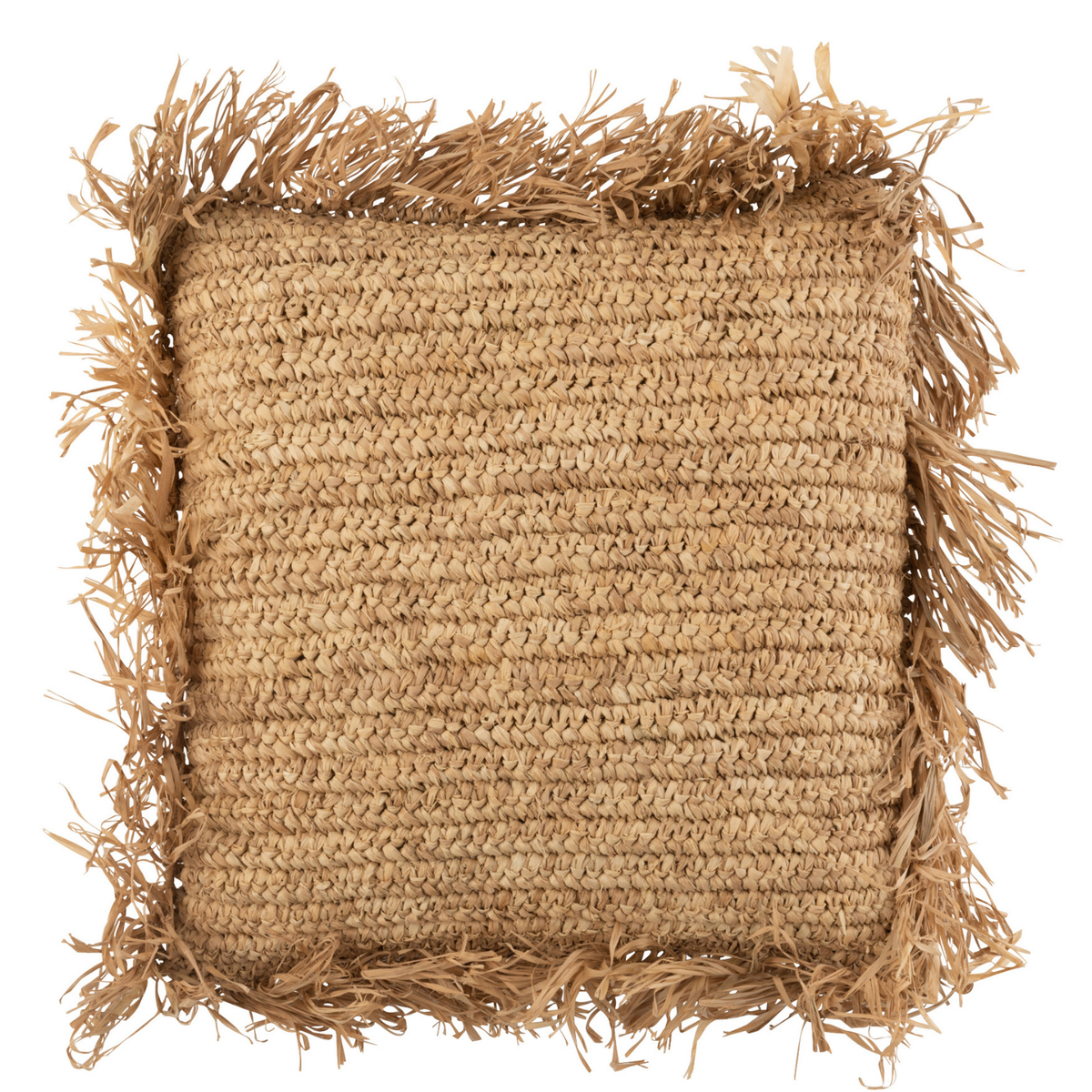J-Line kussen Vierkant Raffia - jute - naturel - small