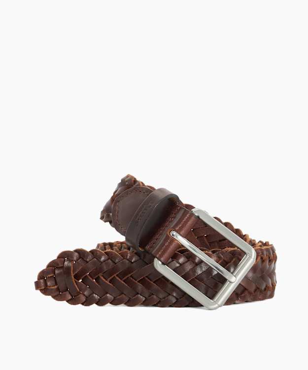 Oxlet Dark Tan - Leather Woven Belt
