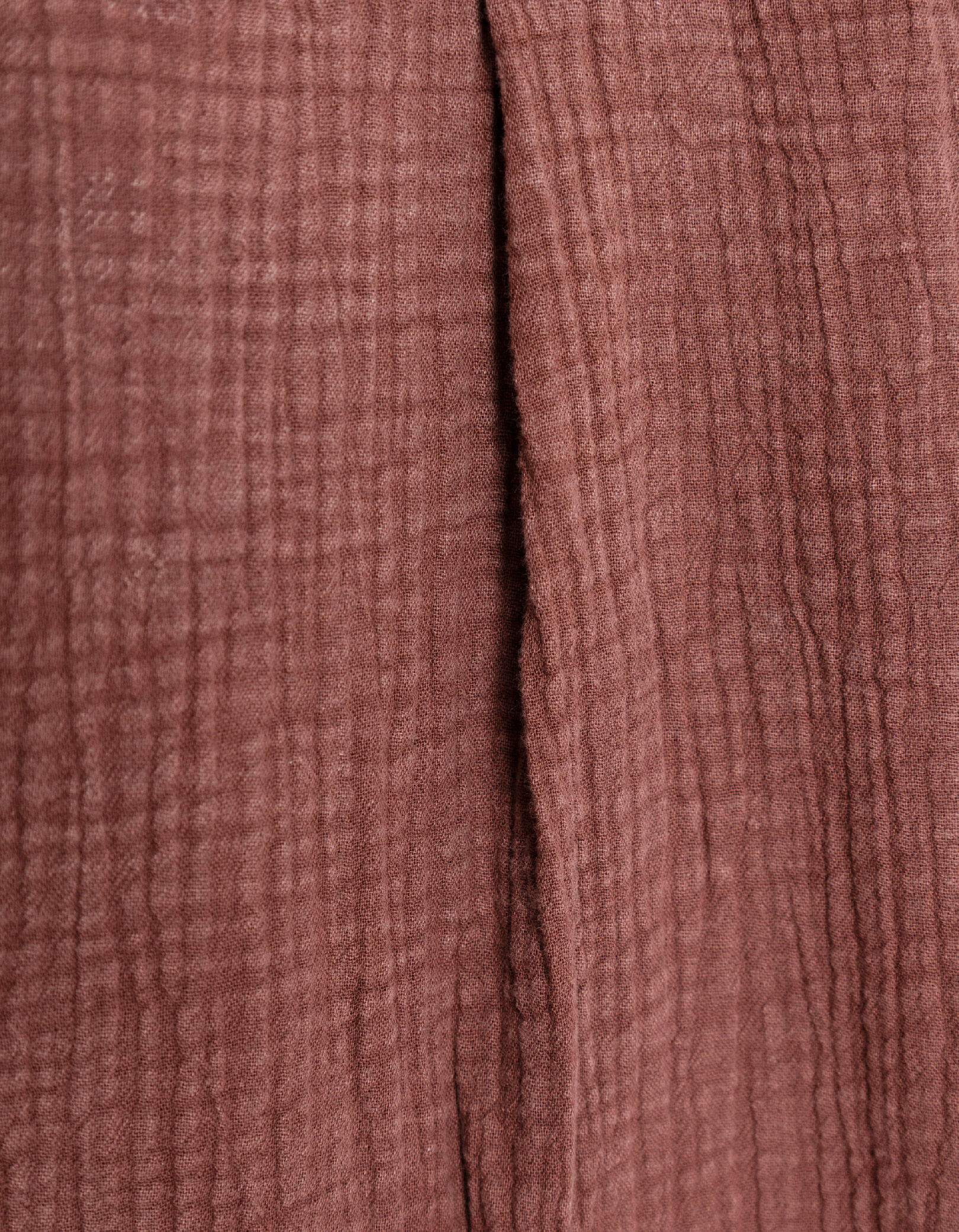Pantalon large bordeaux gaze de coton Femme