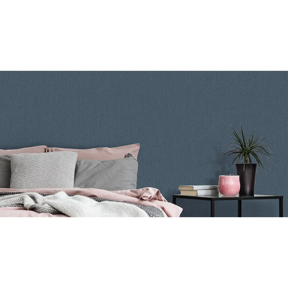 Dutch Wallcoverings - Onyx uni donkerblauw - 0,53x10,05m