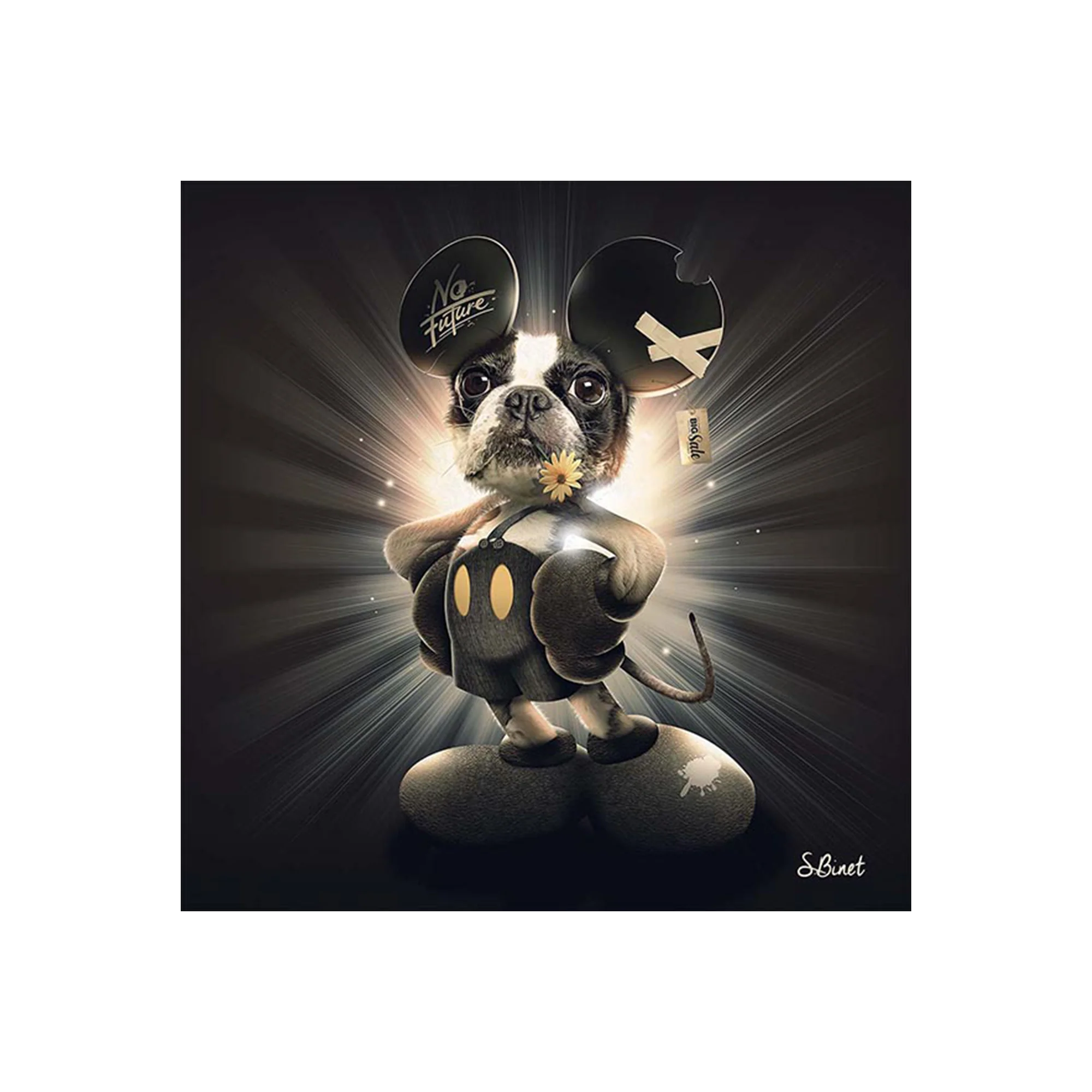 Tableau BINET MICKEY CHIEN coloris noir