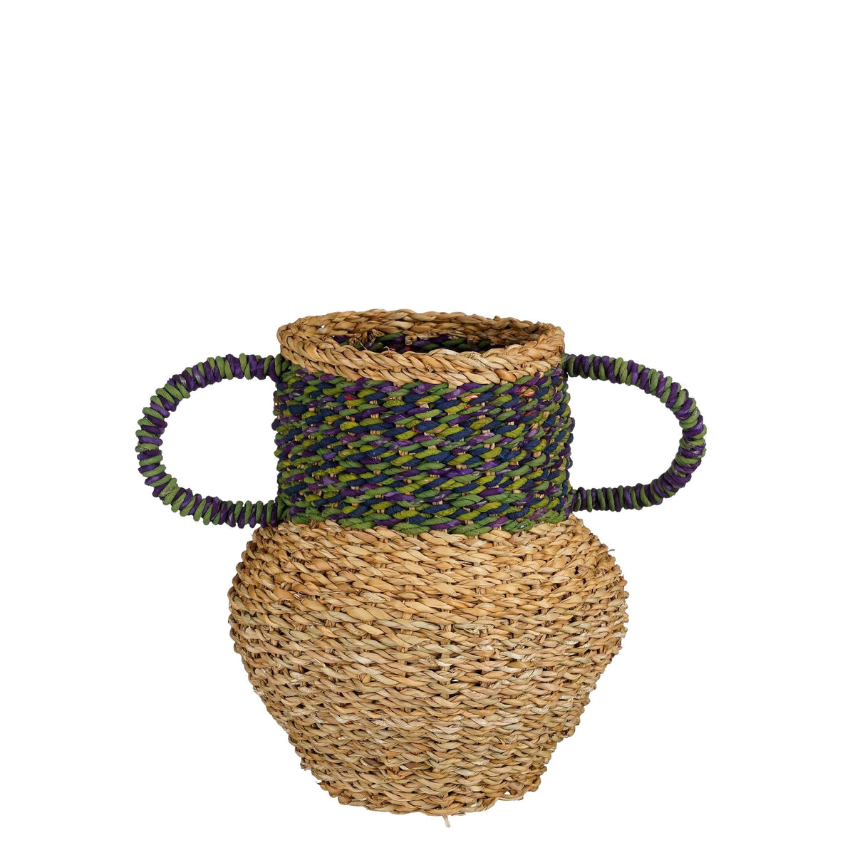 Mica Decorations Cambridge Decoratieve Vaas - H28 x Ø25 cm - Zeegras - Groen