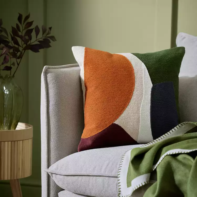 Habitat Autumn Crewel Abstract Cushion - 43x43cm