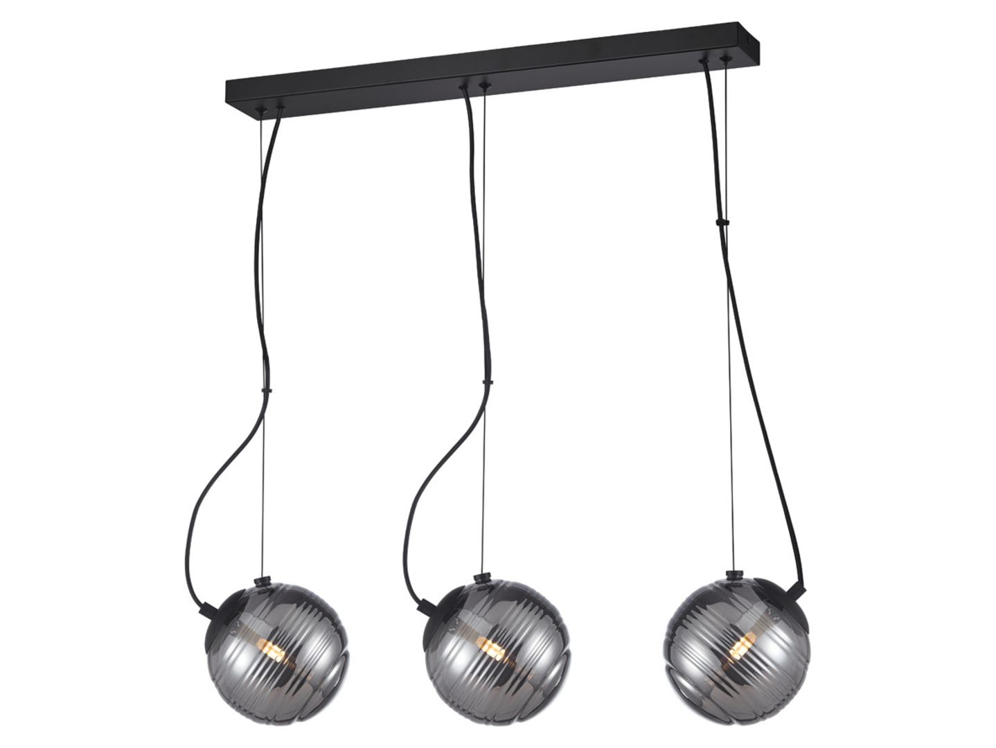 Lampa wisząca Perona 3-punktowa szklana grafitowa