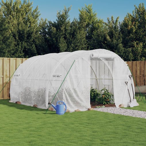 NNEVL Greenhouse with Steel Frame White 12 m&sup2; 4x3x2 m