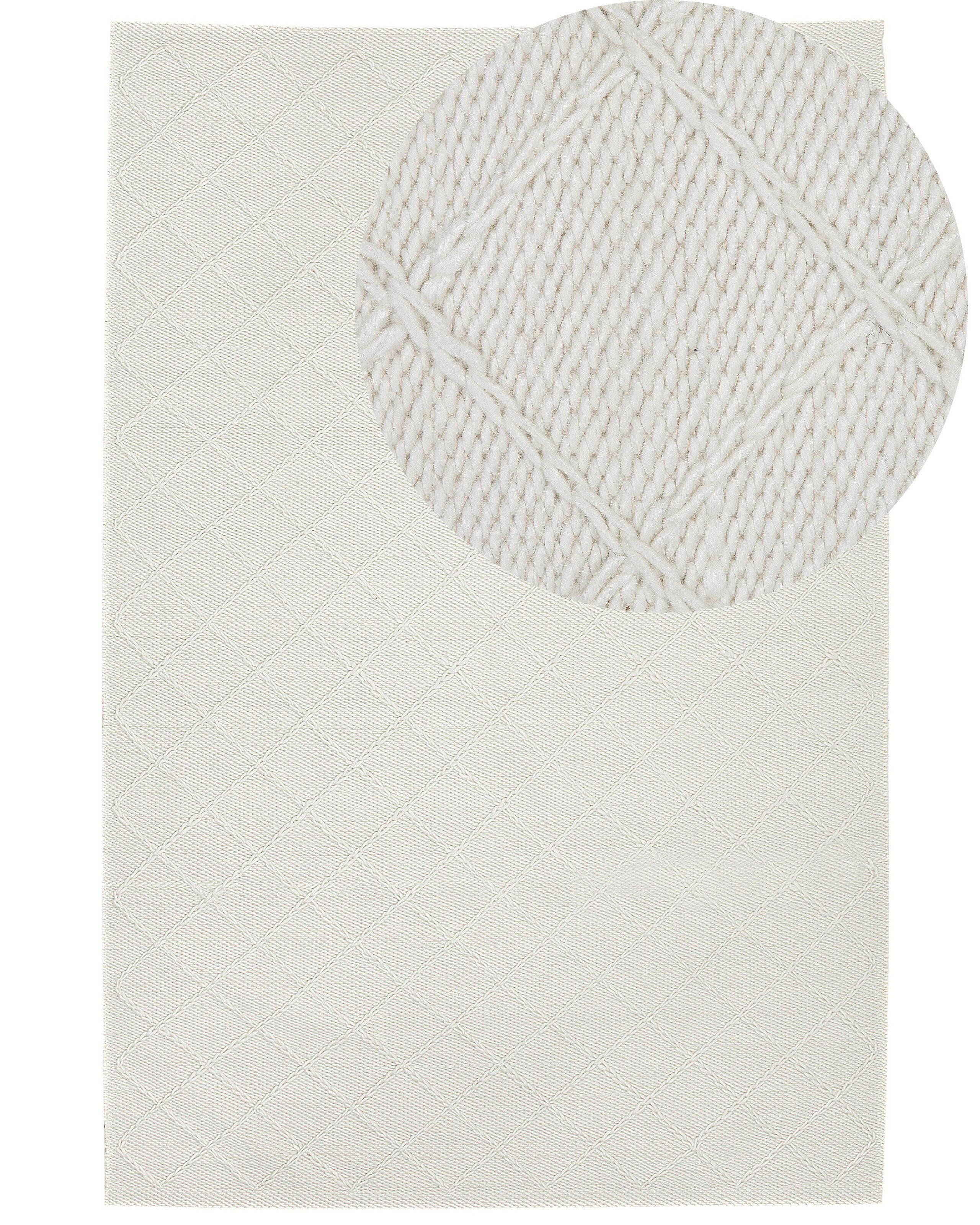 Dywan wełniany 140x200 cm kremowy