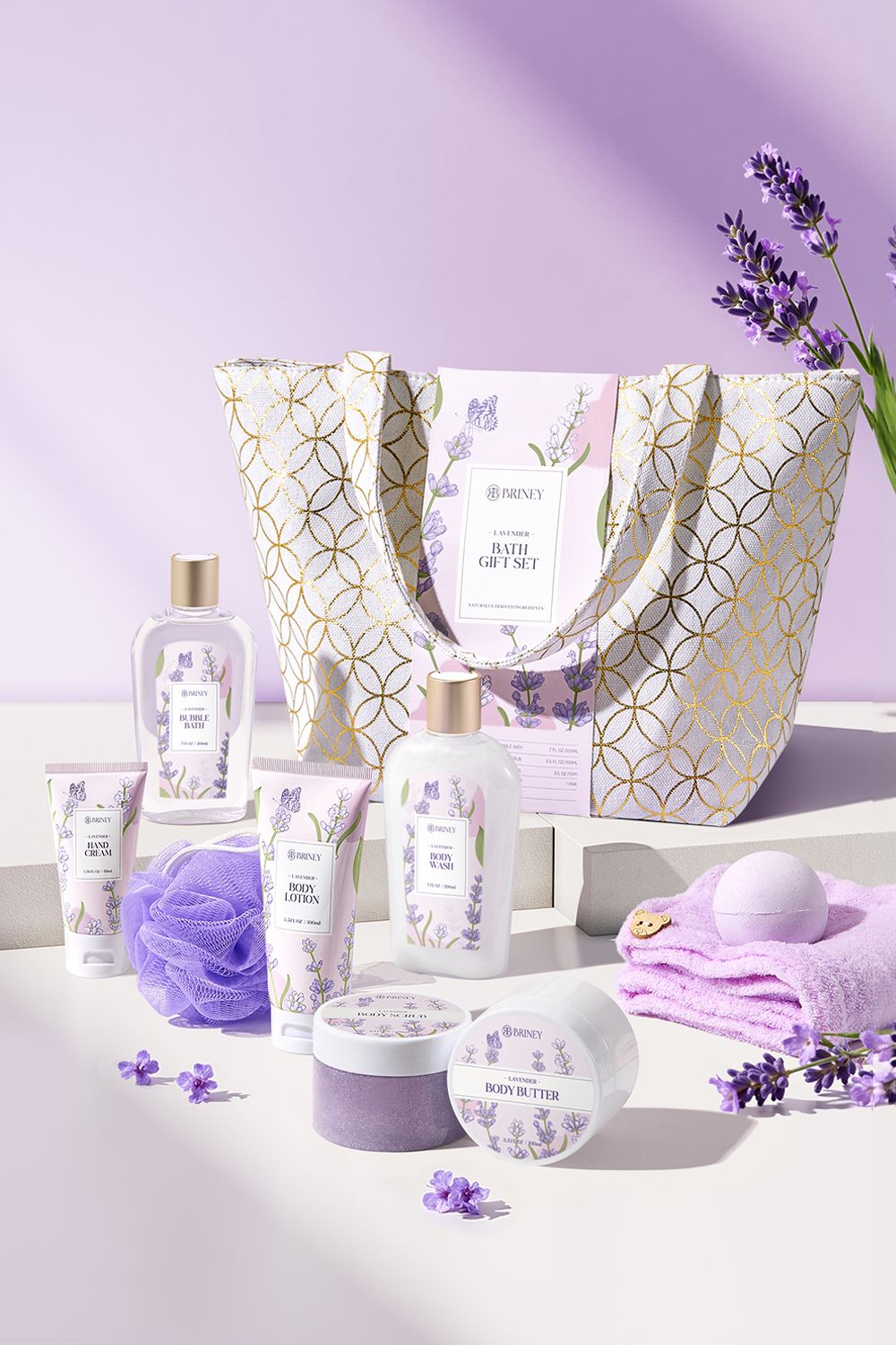 The hot sale 10-Piece Lavender-Scented Spa Bath Gift Set