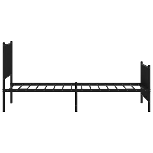 NNEVL Metal Bed Frame with Headboard and Footboard Black 92x187 cm Single